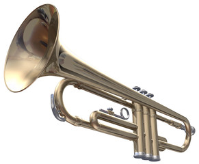 Fototapeta na wymiar Isolated trumpet on a white background