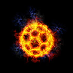 Fiery soccer ball.