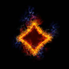 Fiery card symbol diamond.