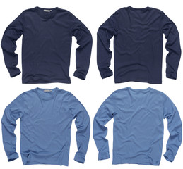 Blank blue long sleeve shirts - 22733976