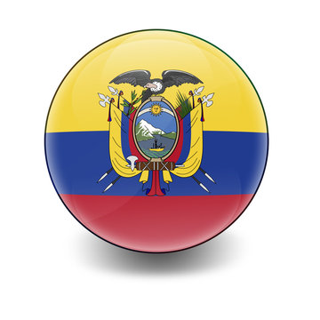Esfera brillante con bandera Ecuador