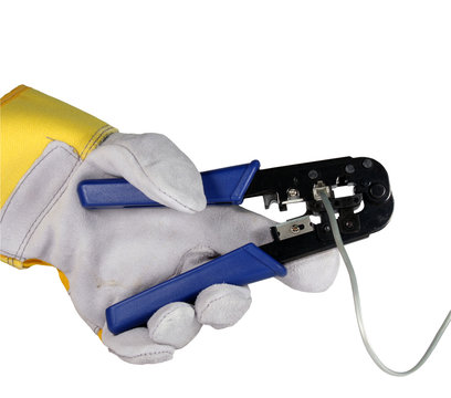 phone wire crimper isolated