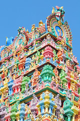 Colorful Facade Of A Hindu Temple