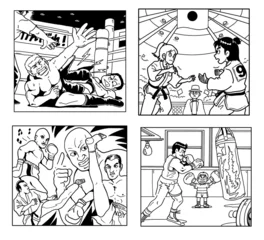Crédence de cuisine en verre imprimé Des bandes dessinées Scène d& 39 arts martiaux