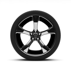 Fototapeta premium Chromed wheel with tires