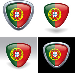 Portuguese Flag Crest Button