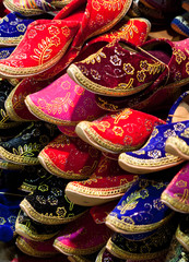 Fototapeta na wymiar Multicolor slippers