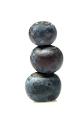 Three Stacked Blueberries