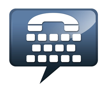Speech bubble shaped icon "Telecom Device For The Deaf"