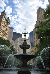 The fountain in New York City Hall Park