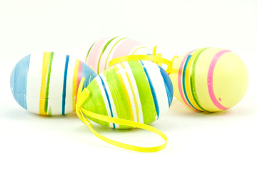 close-up of a easter eggs isolated on white background