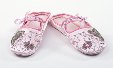 Obraz na płótnie Canvas Princess slippers on white background.