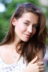 Fototapeta premium Closeup portrait of young woman