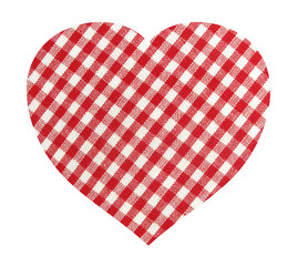 Heart shape made of textile plaid material