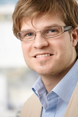 Closeup portrait of young businessman