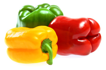 red, yellow and green paprika