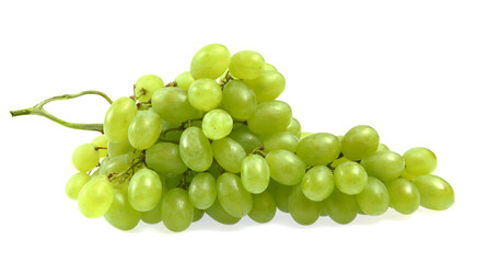 Green grapes isolated on white