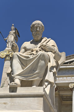Plato statue at the Academy of Athens in Greece