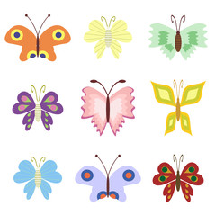 Fototapeta na wymiar set with butterflies