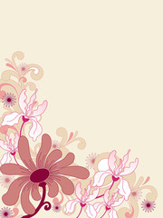 background with ornament and flowers
