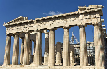 Parthenon temple at the Acropolis of Athens in Greece