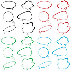 Fototapeta premium Empty and stylized speech bubbles for text