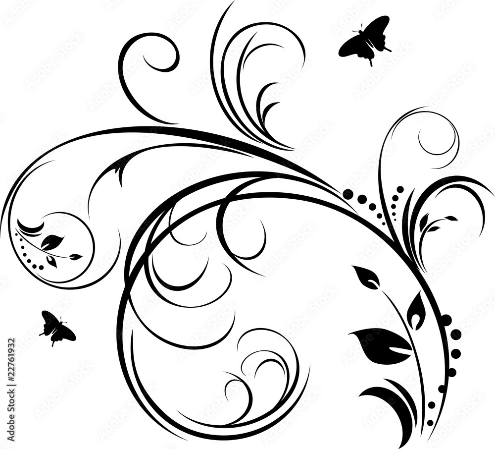 Wall mural branch. decorative element for design. vector