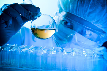 laboratory technician at the work