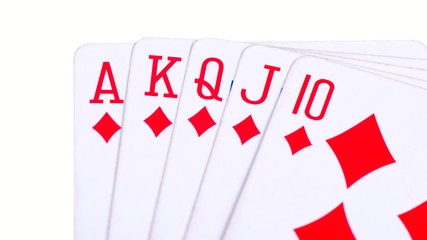 Rolal flush diamonds isolated