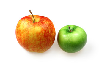 Green and red apples