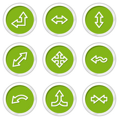 Obraz premium Arrows web icons set 2, green circle buttons