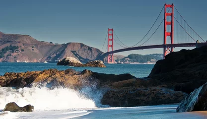 Cercles muraux Plage de Baker, San Francisco célèbre magnifique pont du golden gate de san francisco