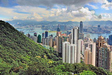 China, Hong Kong cityscape from the Peak