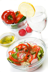 Fresh spring vegetable salad