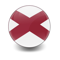 Esfera brillante con bandera Alabama