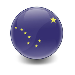 Esfera brillante con bandera Alaska