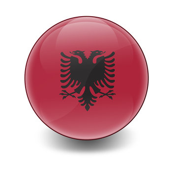 Esfera brillante con bandera Albania