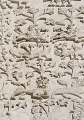 Fototapeta na wymiar Stone carving. St Demetrius Cathedral (1193-1197)