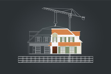 Obraz premium The house drawing - Vector illustration