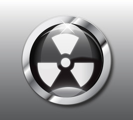 Black radiation button vector