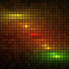 Abstract multicolor lights dark mosaic background.