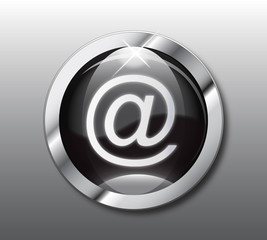 Black email button vector