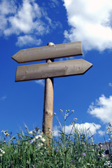 Wooden sign for walkers