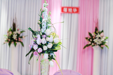 Wedding Flowers on the dinner table ..