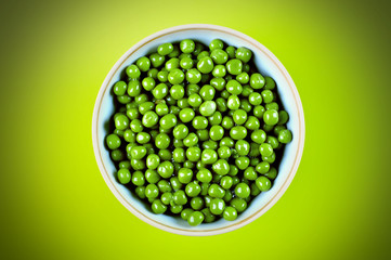 green peas in the bowl