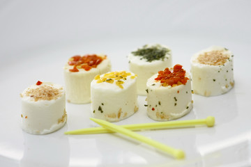 French cheese on white plate