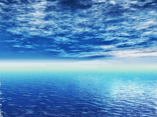 Fototapeta na wymiar abstract background sea clouds sky 3d cg
