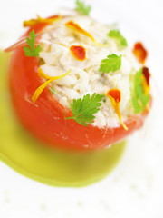 crab in tomato appetizer