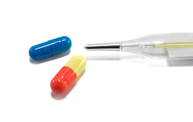 thermometer and pills
