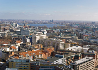 Obraz premium Panorama Hamburg, Außenalster